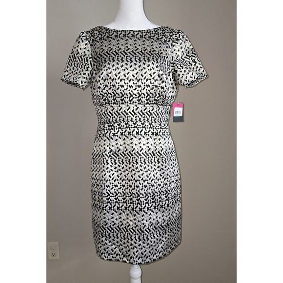 Vince Camuto Metallic Geometric Woven Jacquard Sheath Dress. NWT 8 - Picture 1 of 4